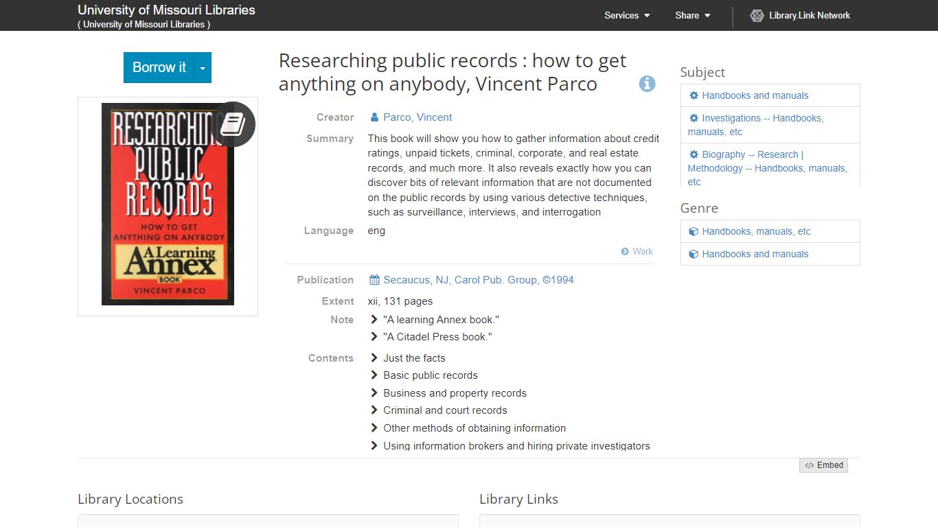 Researching public records : how to get anything on anybody ...